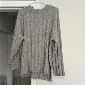 H&M Gray Ribbed Knit Sweater